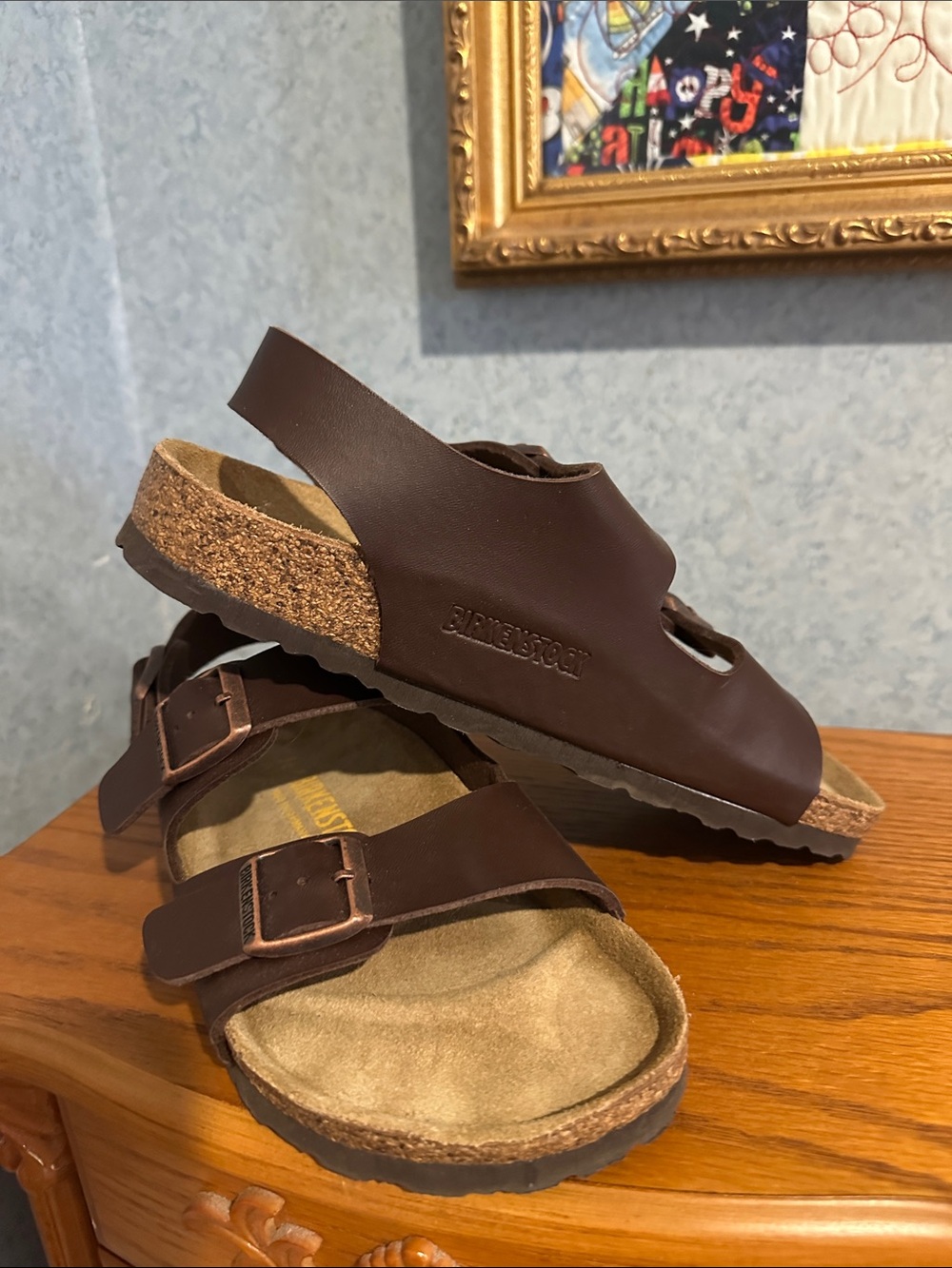 Birkenstock Dark Brown Double-Strap Sandals - Picture 2 of 3